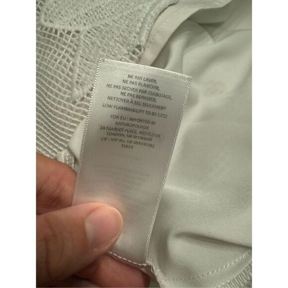 Anthropologie Mare Mare Off White Embroidered Floral Netted Mini Dress Medium - Picture 9 of 9
